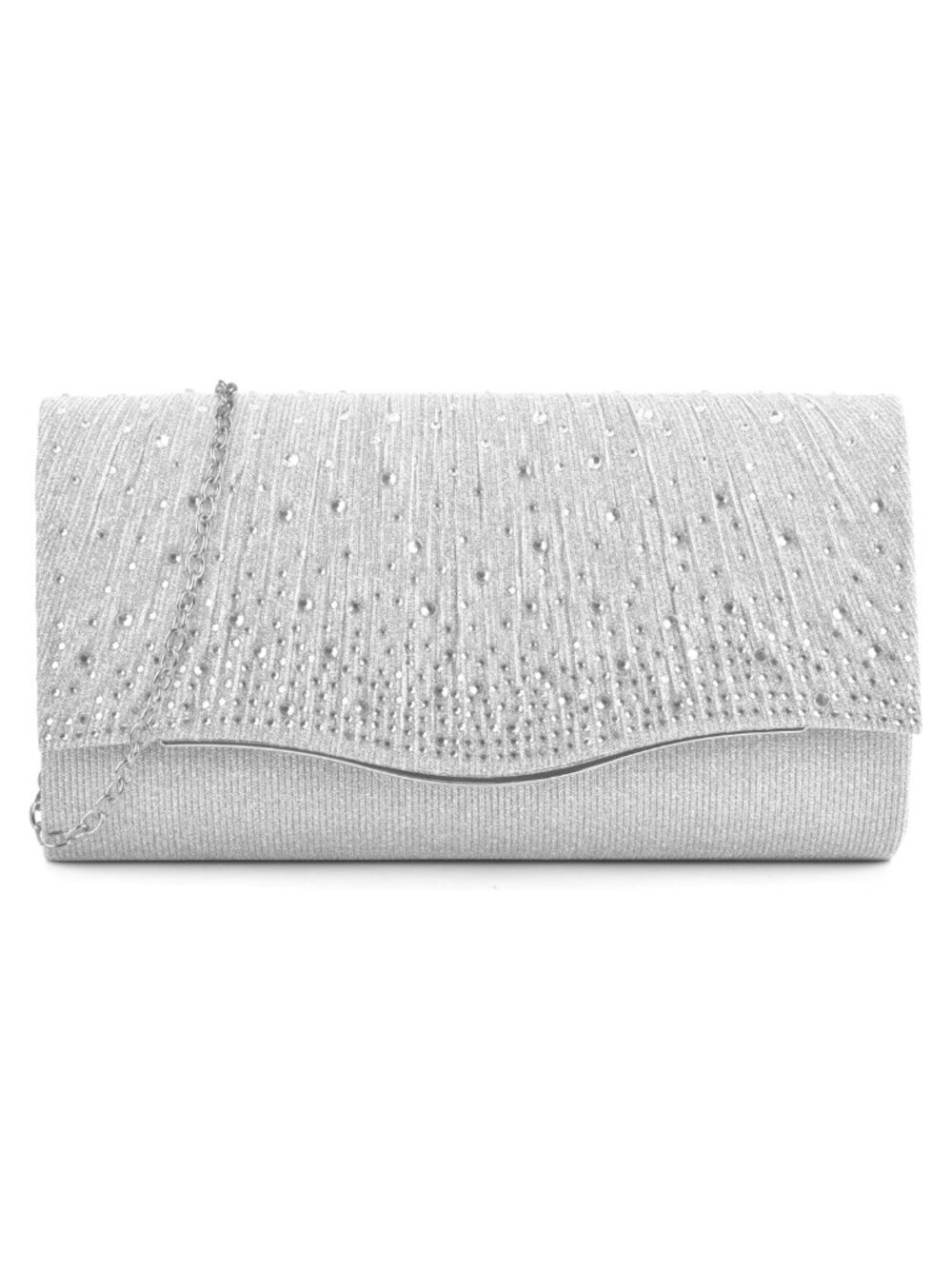 Satin Rhinestone Evening Clutch Formal Wedding Party Shoulder Bag